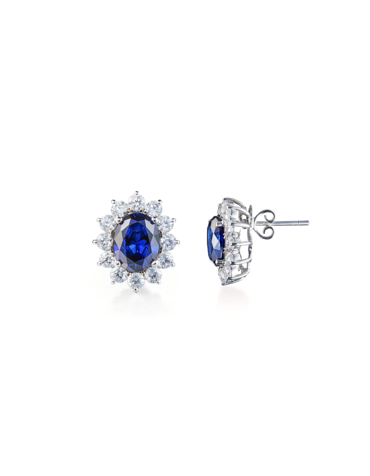 [14k] 2ct Blue Sapphire Royal Earrings