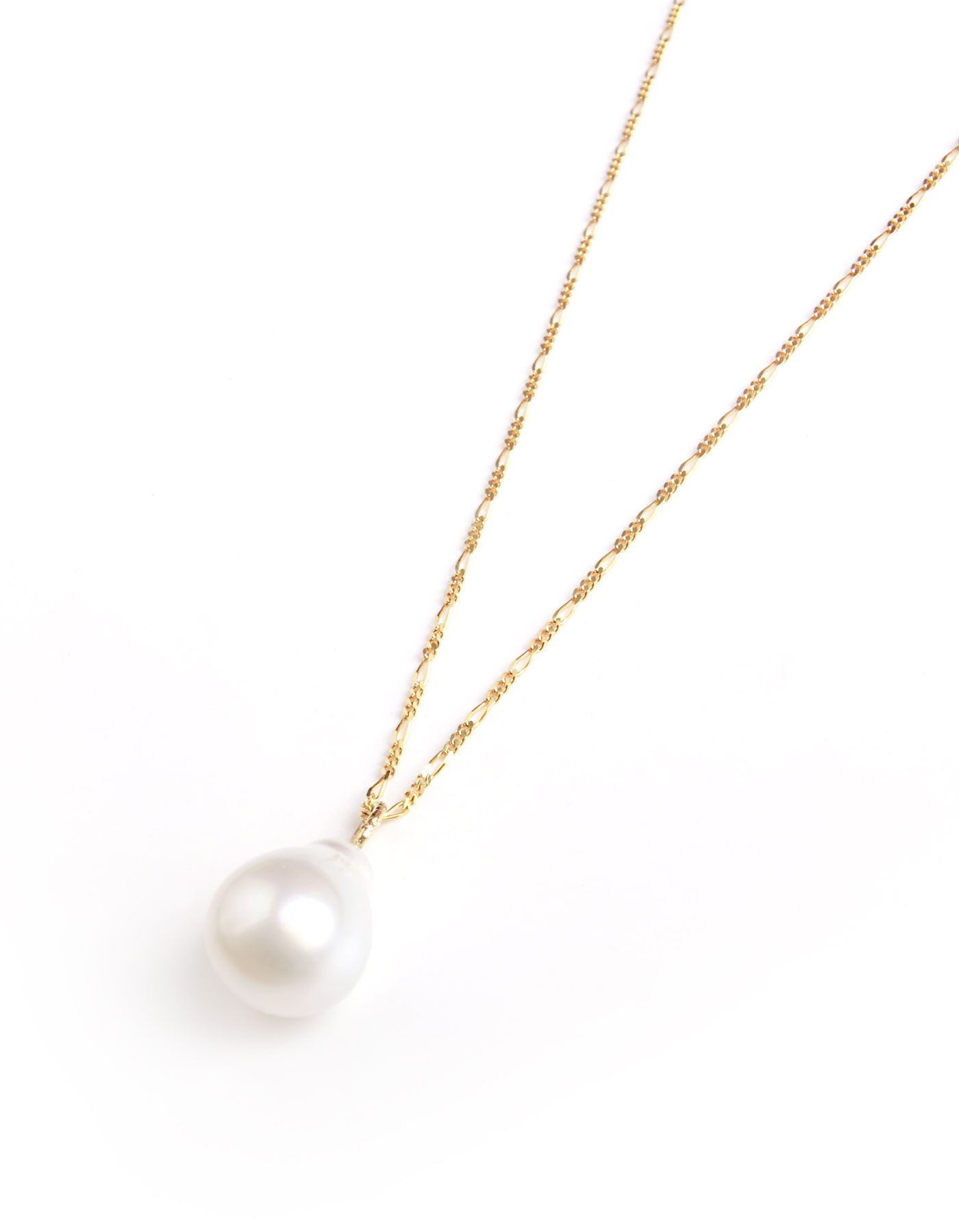 [14k] White Baroque Pearl Necklace