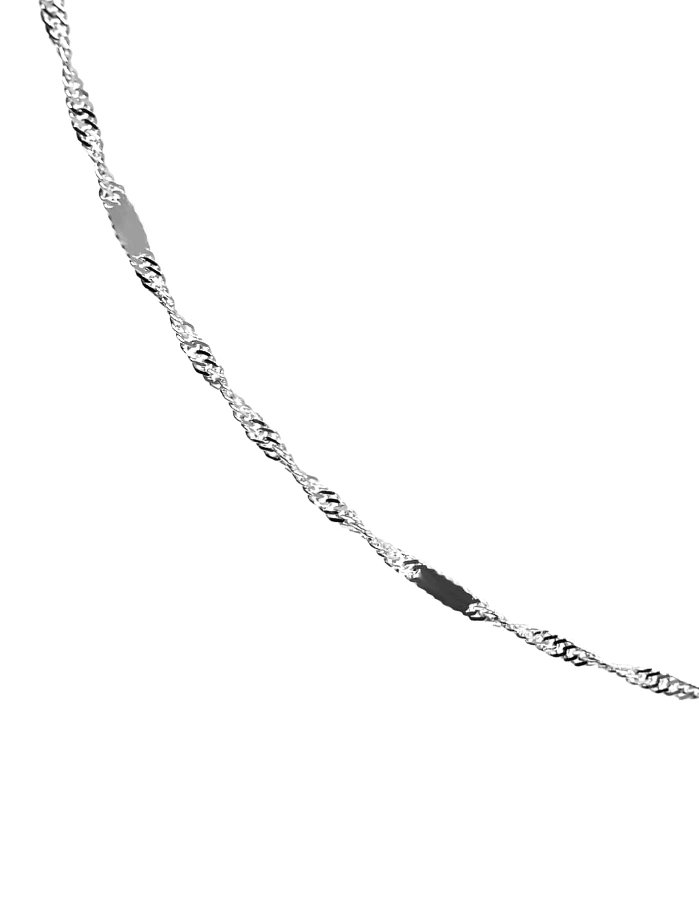 [14k] Flat Glitter Chain Necklace