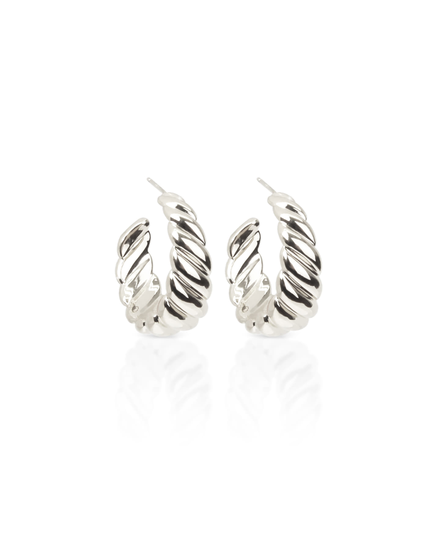 Twisted Donut Earrings (White gold)