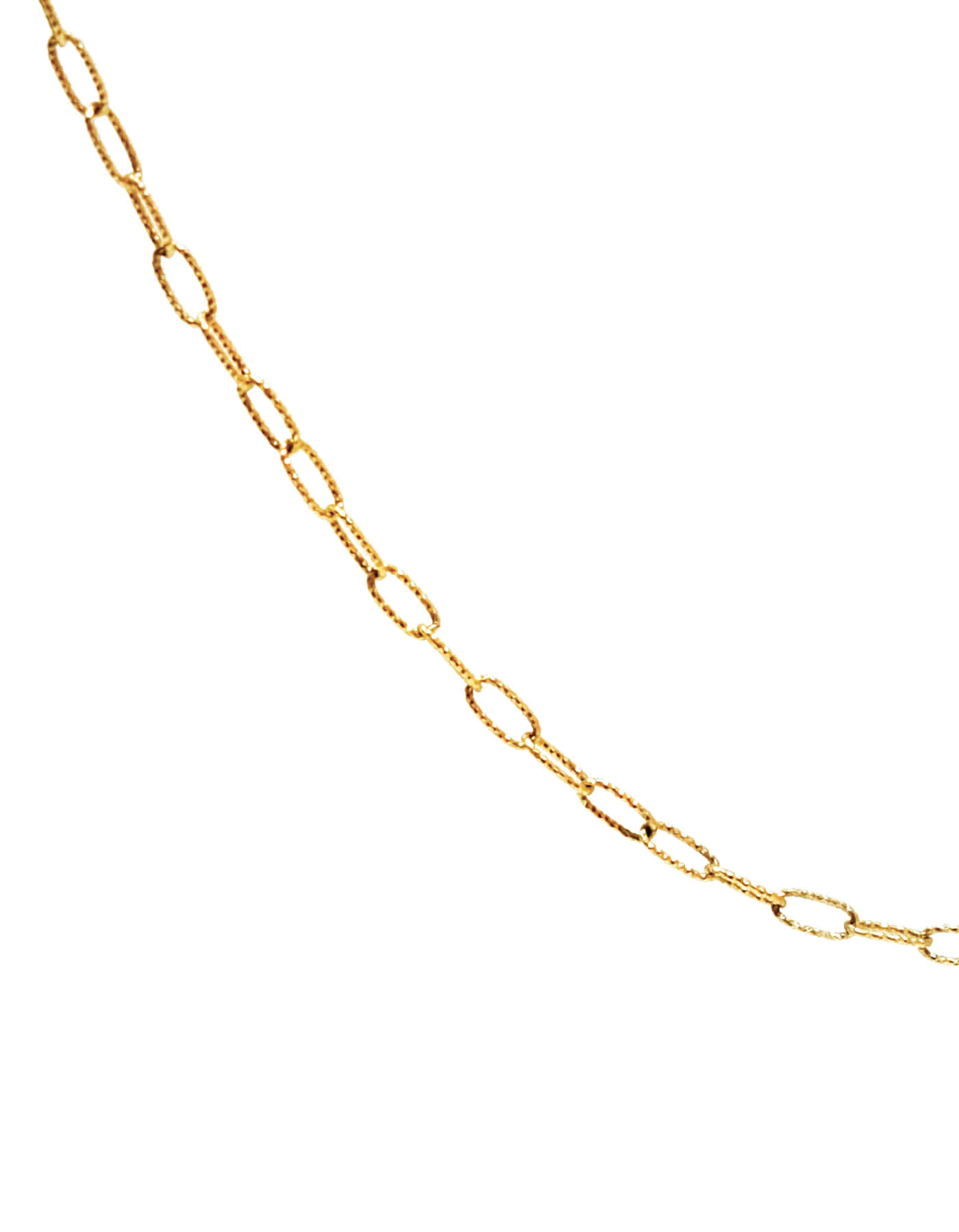 14k Glitter Paperclip Chain Necklace