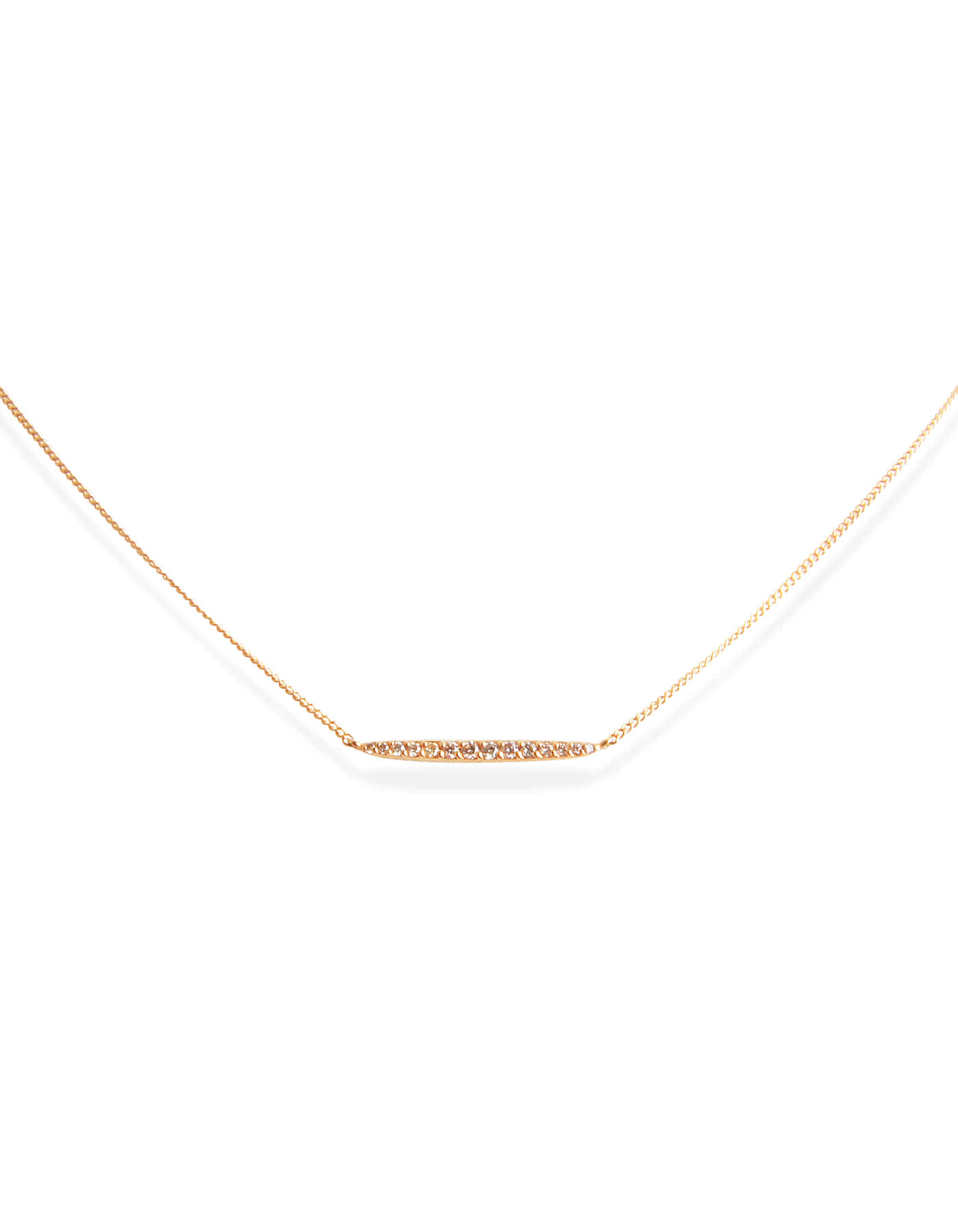 14k Pave Diamond Bar Necklace