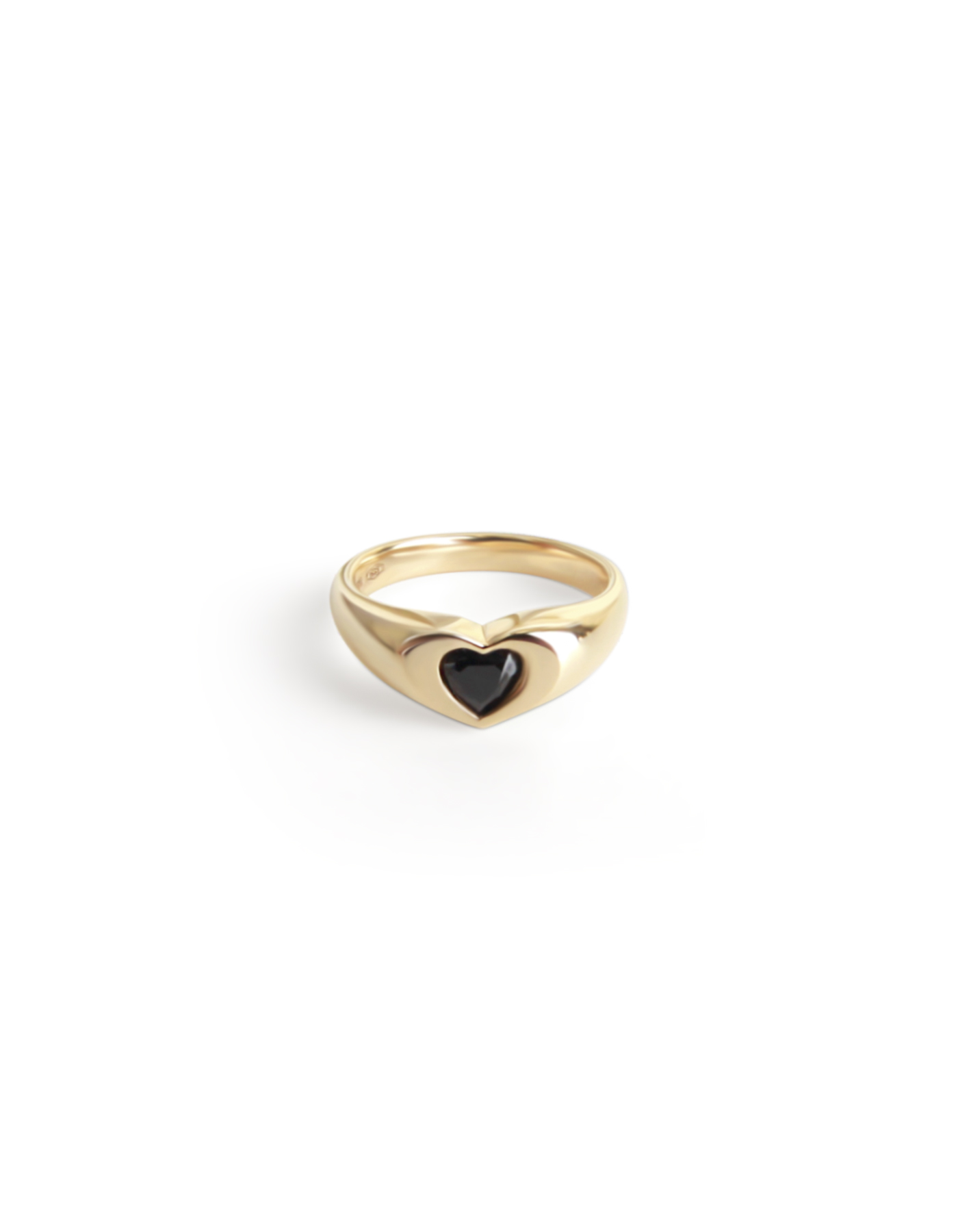 Pinky Heart Ring (Black Spinel)