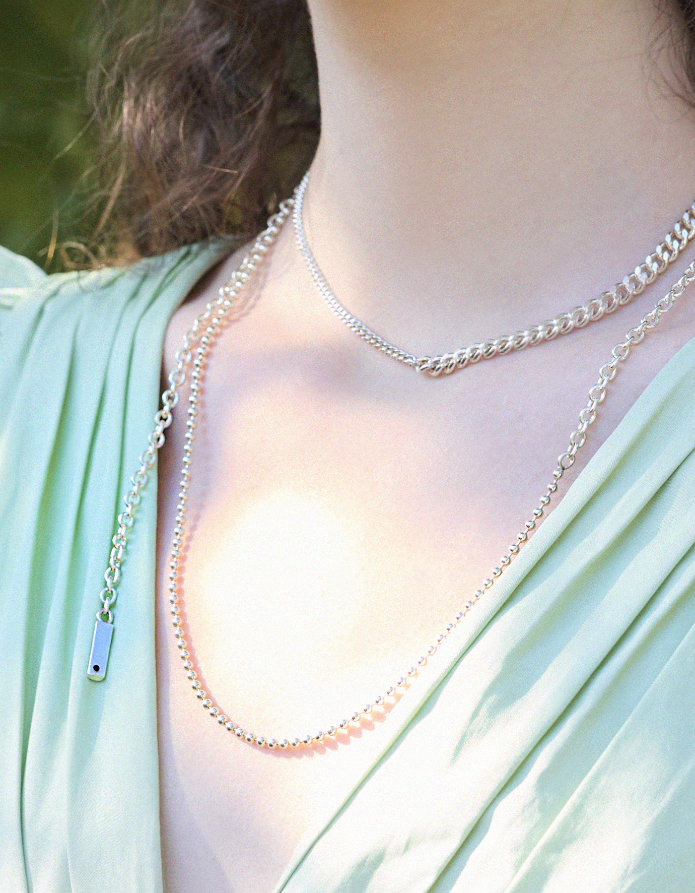 Small Dual Curb Chain Necklace