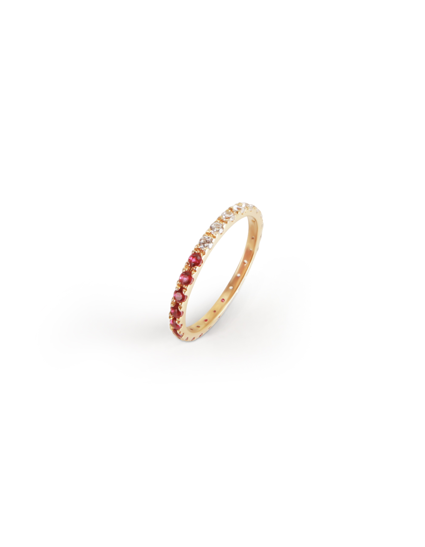 Sunset Thin Ombré Band (White &amp; Ruby)